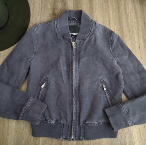 Aritzia Jackets & Blazers - Wilfred Free Vintage Wash Blue Bomber Jacket XXS
